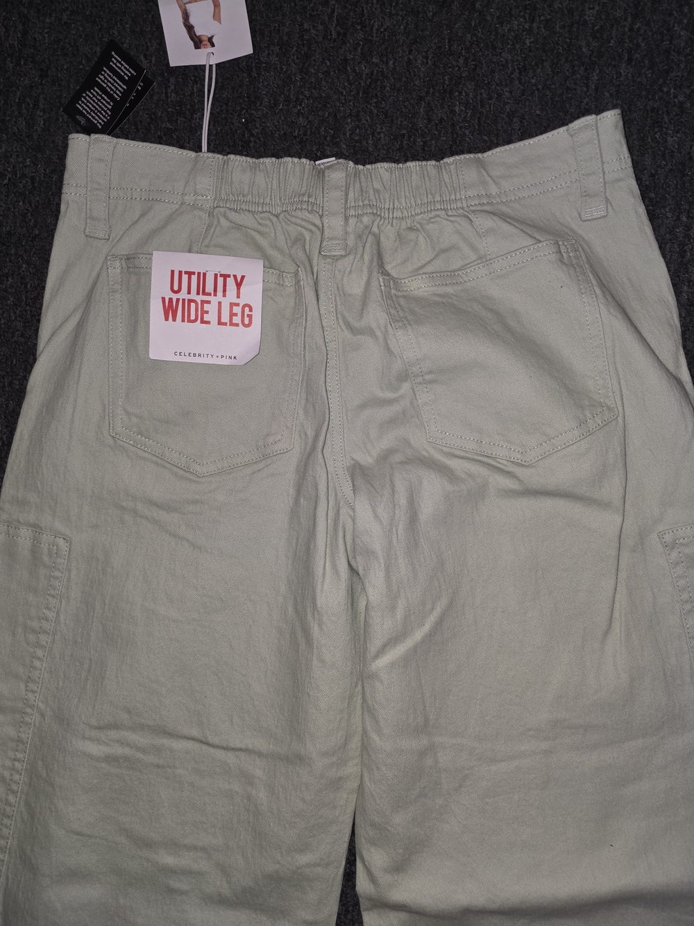 Celebrity Pink Women's Wide-Leg Cargo Pants in Sage - Picture 7 of 7